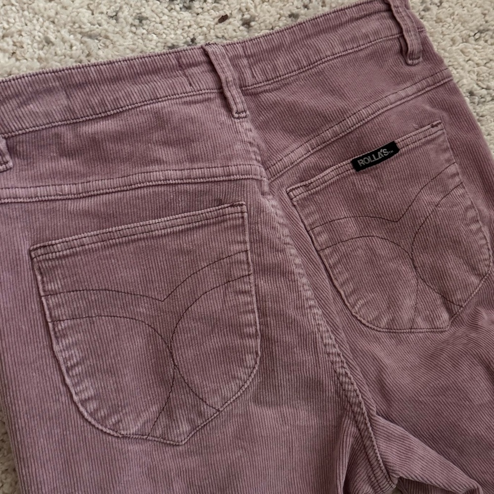 Rollas‎ East Coast Flare Corduroy Jeans Sz 28 in Pink - Picture 6 of 8